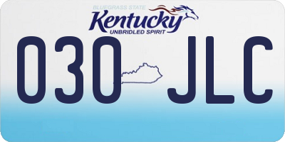KY license plate 030JLC