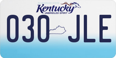 KY license plate 030JLE