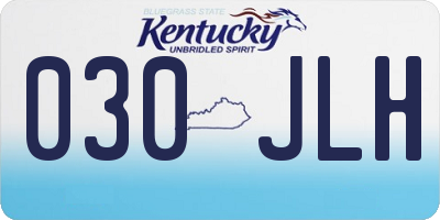 KY license plate 030JLH