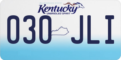 KY license plate 030JLI