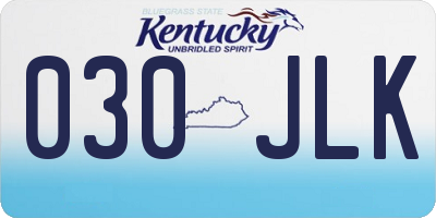 KY license plate 030JLK