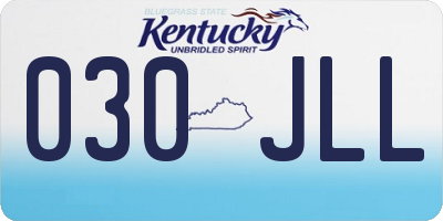 KY license plate 030JLL