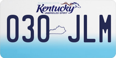 KY license plate 030JLM