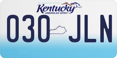 KY license plate 030JLN