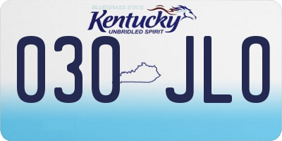 KY license plate 030JLO