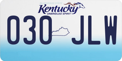 KY license plate 030JLW