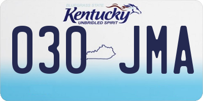KY license plate 030JMA