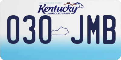 KY license plate 030JMB
