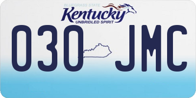 KY license plate 030JMC