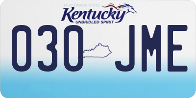 KY license plate 030JME