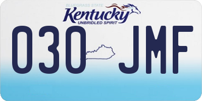 KY license plate 030JMF