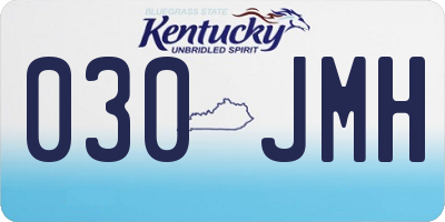 KY license plate 030JMH