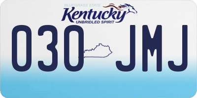 KY license plate 030JMJ