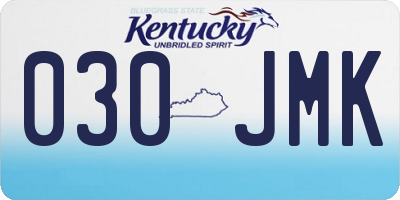 KY license plate 030JMK