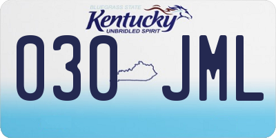 KY license plate 030JML