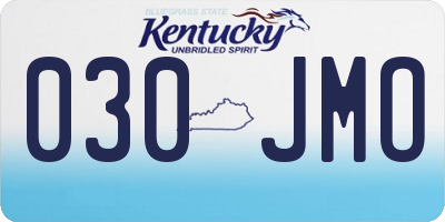 KY license plate 030JMO