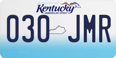 KY license plate 030JMR