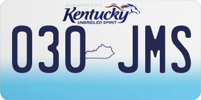 KY license plate 030JMS