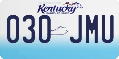 KY license plate 030JMU