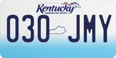 KY license plate 030JMY