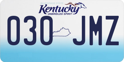 KY license plate 030JMZ