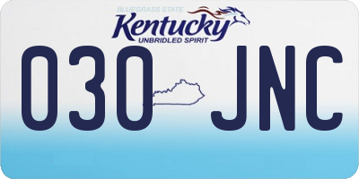 KY license plate 030JNC