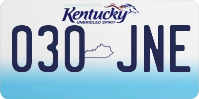 KY license plate 030JNE