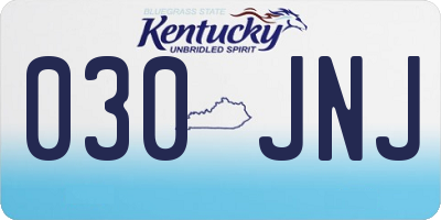 KY license plate 030JNJ