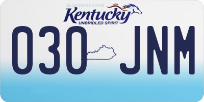 KY license plate 030JNM