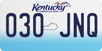 KY license plate 030JNQ