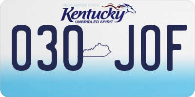 KY license plate 030JOF
