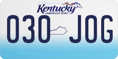 KY license plate 030JOG