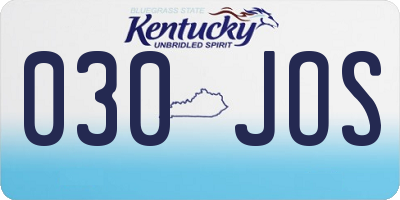 KY license plate 030JOS