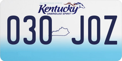 KY license plate 030JOZ