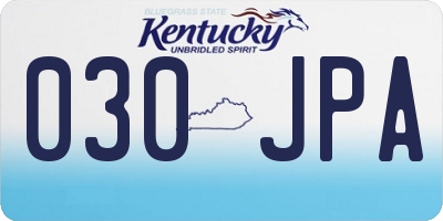 KY license plate 030JPA