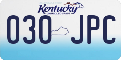 KY license plate 030JPC