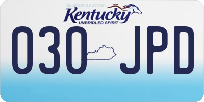 KY license plate 030JPD