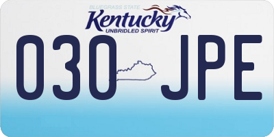 KY license plate 030JPE