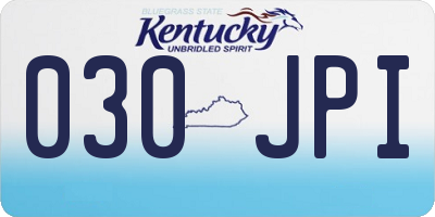KY license plate 030JPI