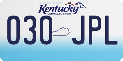 KY license plate 030JPL