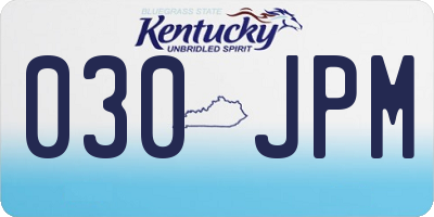 KY license plate 030JPM