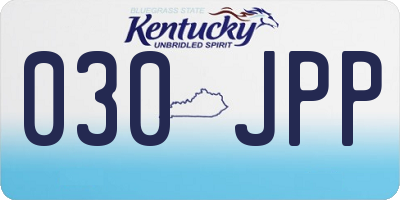 KY license plate 030JPP