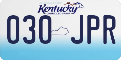 KY license plate 030JPR