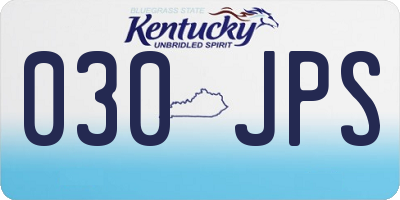KY license plate 030JPS
