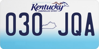 KY license plate 030JQA