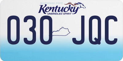 KY license plate 030JQC