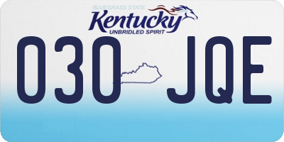 KY license plate 030JQE