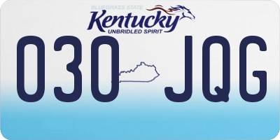 KY license plate 030JQG