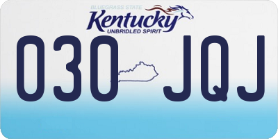 KY license plate 030JQJ