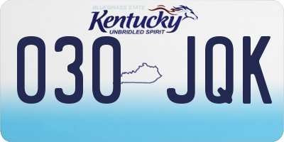 KY license plate 030JQK